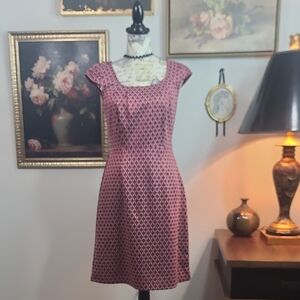 Signature by Sangria Geometric Red And Grey Knit Mini Dress